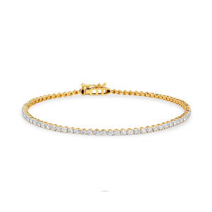 Bracelet classique en diamants avec chaîne en or jaune et design tennis scintillant continu - Product Image 1
