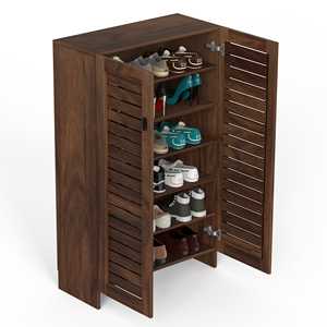 Meuble à chaussures Wimzoe au design moderne en bois d'ingénierie, à deux portes, avec étagères fermées pour le rangement des pantoufles et des chaussures - Product Image 6