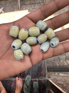 ลูกปัดแก้วลายเชฟรอนสุดหรู ทำมือ แฟชั่น สำหรับทำเครื่องประดับ DIY ขายส่ง คุณภาพส่งออก OEM งานฝีมือตกแต่ง สีชมพู สีฟ้า - Product Image 2