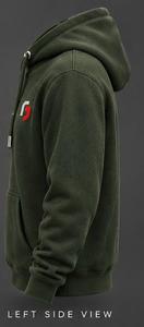 Sweat-shirt à capuche vert foncé pour homme, coupe classique, logo sur le devant, poche, coton molletonné 320g, tricoté, vêtement d'hiver décontracté - Product Image 2