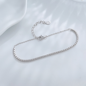 custom luxury wholesale <b>silver</b> round brilliant cut diamond <b>bracelet</b> lab grown diamond tennis <b>bracelet</b> sterling chain gift - Product Image 3