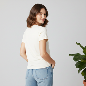 T-shirt uni pour femme, coupe classique, manches courtes, couleur unie, coton doux, tee-shirt basique d'été, confortable pour tous les jours - Product Image 2