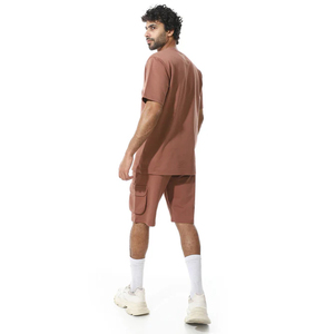 Ensemble T-shirt et short pour homme personnalisé, 100% coton biologique, col rond surdimensionné, qualité supérieure, ensemble deux pièces pour homme - Product Image 4