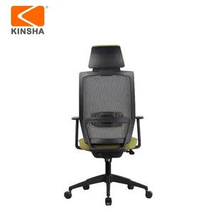 Chaise de bureau KINSHA en maille, accoudoirs et appui-tête réglables, ergonomique, pivotante, réglable en hauteur, design moderne pour la maison et le bureau - Product Image 3