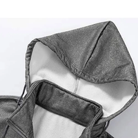 Ensemble de survêtement athlétique décontracté pour homme en polyester écologique, gris et bordeaux, avec blocs de couleur et fermeture éclair intégrale