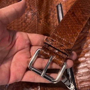 Custom Women's Python Emboss <b>Leather</b> <b>Jacket</b> Luxury Motorcycle Style OEM ODM Factory Sample Service Available - Product Image 3