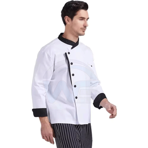 Veste de Chef Unisexe WASI SPORTS en Toile Polyester/Coton à Manches Longues et Boutons sur le Devant, Couleur Personnalisable pour Restaurant - Vente en Gros - Product Image 5