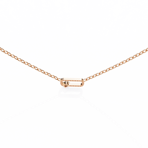 Modern Open Oval Link Necklace With Pave Lab Grown Diamonds 14K Rose Gold Prong Set <b>Cushion</b> <b>Round</b> Accent Diamonds Choker - Product Image 5