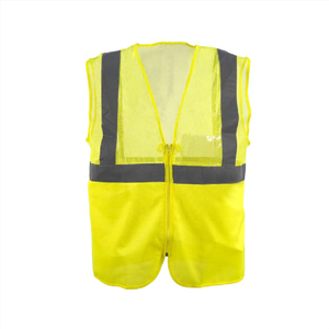 Chaleco de Seguridad Reflectante de Alta Visibilidad para Hombre, Transpirable, con Cierre de Cremallera, Amarillo, Informal, para Trabajo al Aire Libre, Ropa de Verano - Product Image 6