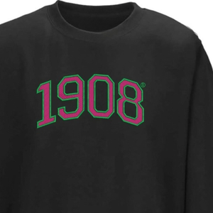 1908 Vintage <b>Black</b> Sweatshirt for Women Classic Graphic Crewneck Pullover <b>Long</b> Sleeve Casual Sorority Inspired <b>Top</b> for Campus - Product Image 5