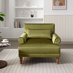 Reposabrazos circulares elegantes, soporte lumbar ergonómico, piernas de columna romana vintage, tamaño grande lujoso, mejora la sala de estar - Product Image 1