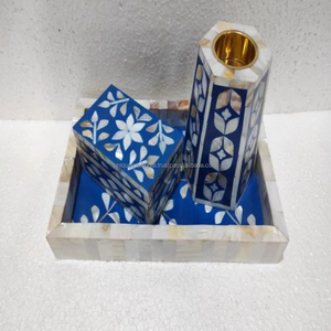 Classic White Mother of Pearl <b>Bukhoor</b> Set Resin Tray Incense <b>Burner</b> With Storage Box Luxury Handmade Decor - Product Image 6