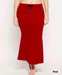 Women <b>Elastic</b> Waist Pencil <b>Skirt</b> Ankle-Length Solid Red Drawstring Casual Knitted Spandex Cotton Stretchy Soft Inner <b>Skirt</b> - Product Image 1