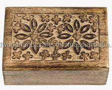 Boîtes en bois sculptées à la main de qualité supérieure boîte à bijoux organisateur idées cadeaux en bois pour stocker des pièces de bijoux - Product Image 5