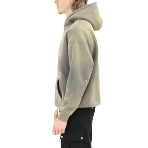 Comfortable Oversized <b>Pullover</b> <b>Men</b> Sun Faded Hoodie for Everyday Wear Cotton Sun Faded Distressed <b>Men</b> Hoodie In Low MOQ - Product Image 5