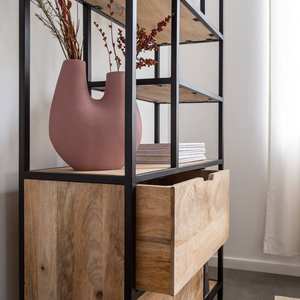 วานดานา ออปติมา ฟอลคอนชั้นวางของไม้มะม่วงและโลหะ - Product Image 6