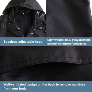 Combinaison de pluie professionnelle en tissu polyester 300D, coupe-vent, imperméable, légère et pliable pour le travail de construction - Product Image 5