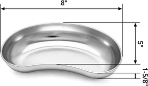 Bandeja para riñón de 8 pulgadas de primera calidad - Acero inoxidable |   Bacinica Reutilizable de Grado Médico para Uso Quirúrgico y Clínico - Product Image 4