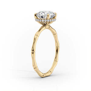 Elegant <b>Stack</b> Style Elongated Moissanite Diamond Dainty Knotted Link <b>Sterling</b> <b>Silver</b> Promise <b>Ring</b> - Product Image 2