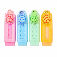 Borrador de Empujar y Tirar con Diseño de Tortuga Marina de Dibujos Animados |   Tobogán de Goma Retráctil Creativo con Forma de Tortuga 3D para Niños |   Material Escolar para Estudiantes