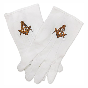 Gants en coton blancs pour cérémonie de loge professionnelle, accessoires d'uniforme fraternel, gants de francs-maçons. - Product Image 6