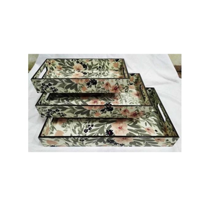 ถาดเสิร์ฟอาหารลายยูนิคอร์นเคลือบเอนาเมล ถาดใส่อาหารปลอดภัย ถาด MDF คุณภาพดี สีฟ้า สำหรับโรงแรม - Product Image 3