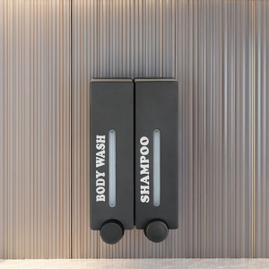 Distributeur de savon double pour salle de bain d'hôtel, en ABS, à fixation murale - Product Image 1