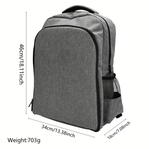 Portable Barber <b>Backpack</b> With Organized Compartments For <b>Tools</b> And Accessories Gray And Blue Professional Styling Bag - Product Image 2