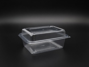 Caja de Plástico PET Reciclado de Grado Alimenticio Transparente con Bisagras, Capacidad de 2000 ML / 67 OZ, Ecológica, para Contenedores de Panadería y Sándwiches - Product Image 4