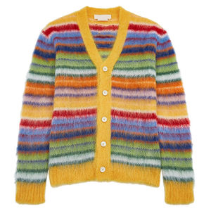 Suéter Cárdigan de Lana y Mohair para Hombre, Cómodo, con Cierre de Cremallera y Botones, Prenda de Punto Versátil para Oficina, con Logotipo, Otoño/Invierno - Product Image 5
