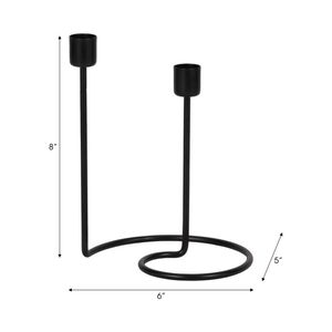 Jaffsexports Black <b>Iron</b> Dual Candle Stand <b>8</b> Inch Height Handmade Eco-Friendly Durable Religious Use Home Decor for Weddings - Product Image 1