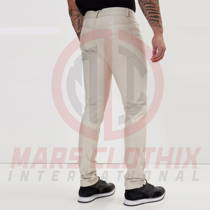 Pantalones de Cuero Casuales Hechos a Medida para Hombre, Diseño Único, con Logotipo Personalizado, Precio al por Mayor - Product Image 2