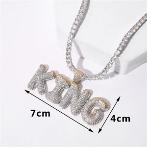 Pendentif Lettre Anglaise Populaire Européen et Américain 2022, Bijoux Hip Hop Santa Muerte - Product Image 6