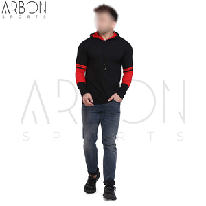 Sweat-shirts à capuche en molleton de coton uni, couleur Noir Rouge, style unique, design personnalisé, taille personnalisée, produit tendance, fournisseur de premier plan - Product Image 4