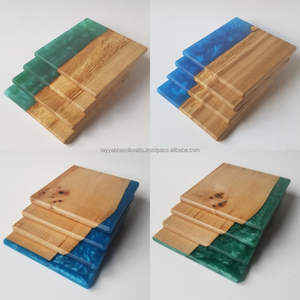 Sous-verre rond carré en résine époxy avec support personnalisé de qualité supérieure par Tayyab Handicraft - Product Image 4