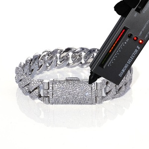 <b>Mens</b> 925 <b>Silver</b> Moissanite Diamond Cuban Link <b>Bracelet</b> Certified Diamond Iced Out Hip Hop Luxury Statement Jewelry Gift <b>Men</b> - Product Image 6