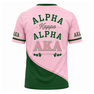 T-shirt de luxe brodé avec lettres grecques pour femme, détails imprimés sur les manches, en coton premium, manches courtes, tenue décontractée pour sororité - Product Image 6