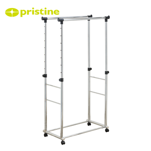 Modern Freestanding Coat Rack With Double Rods Portable Clothes Hanger <b>Stand</b> For <b>Laundry</b> Room Home Furniture - Product Image 6