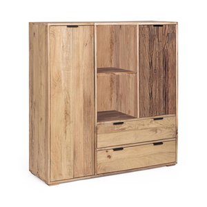 Armoire moderne en bois massif, portes battantes écologiques, design Shaker, meuble de rangement minimaliste pour chambre, salon et salle à manger - Product Image 1