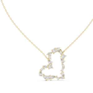 Colgante de Corazón de Oro de 14 Quilates para Mujer con Diamantes Cultivados en Laboratorio, Chapado en Rodio, Certificado IGI, Lujoso, para Boda, Compromiso, Uso Diario, Oficina - Product Image 1