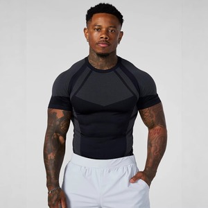 Custom <b>Compression</b> Fitness T <b>Shirt</b> Manufacturer Gym Workout Performance Wear Cotton Polyester Spandex OEM ODM Private Label Bulk - Product Image 2
