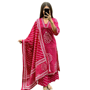 Conjunto de Traje de Algodón Estampado Bandej para Mujer, Atuendo Tradicional Cómodo al Mejor Precio al por Mayor - Product Image 1