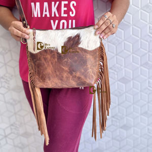 Bolso de Mano con Flecos de Piel de Vaca, Estilo Bohemio, Cuero Genuino, Venta Caliente, Multiusos para Mujer, Novedad 2026 - Product Image 1