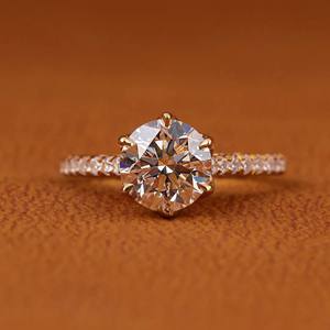925 <b>Sterling</b> <b>Silver</b> Moissanite Engagement <b>Ring</b> Round Brilliant Claw <b>Set</b> Wedding Band for Women Anniversary Jewelry - Product Image 3