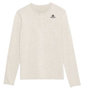 <b>Men</b> Neutral Long Sleeve Knit Sweater <b>Henley</b> Neck Pullover Casual Lightweight Fashion <b>Top</b> Custom Logo OEM Manufacturer Wholesale - Product Image 1