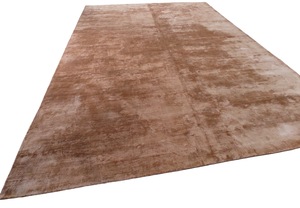 Handwoven Burnt Orange Silk Rug, Modern Minimalist Carpet - Product Image 4