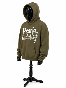 Sudadera con Capucha Unisex Verde Oliva de Invierno, Manga Larga, Bolsillo Frontal, Estampado de Letras, Estilo Urbano, Tejido Grueso - Product Image 2