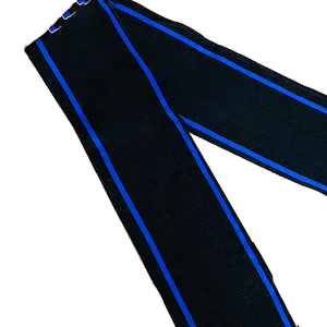 Écharpe et bonnet en acrylique unisexe haut de gamme, style sororité, longs, tricotés pour l'hiver, bleu roi, avec logo personnalisé - Product Image 2