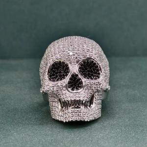 925 Sterling Silver Passed Diamond Test Custom Men's Moissanite <b>Ring</b> VVS Diamond Rapper Iced Out Custom Skull Hip Hop <b>Ring</b> - Product Image 1