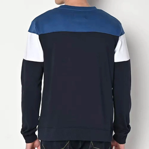 High Quality Front Custom Logo 100% Cotton Fleece Winter Sweatshirt Breathable Color Blocking Hoodie <b>Men</b> <b>Pullover</b> - Product Image 2